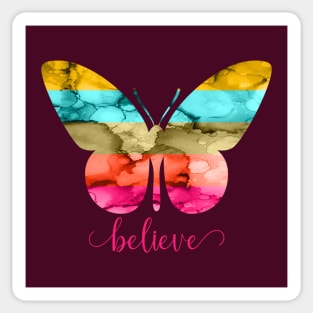 Believe Rainbow Butterfly Sticker